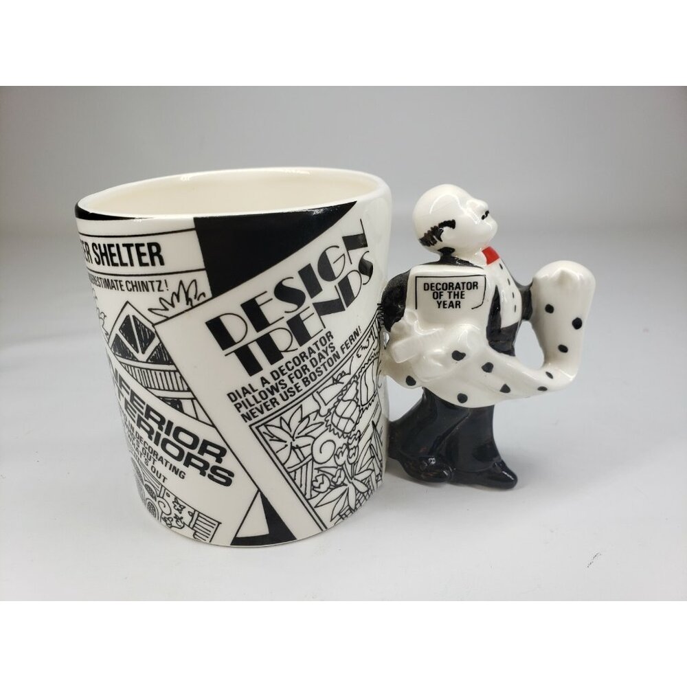 Designer of the Year Presenter Emcee Handle Coffee Mug Japan 1989 Vintage O.C.I.